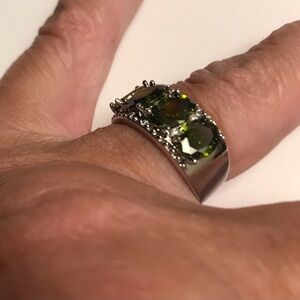 Peridot Stamped 925 Sterling Silver Ring